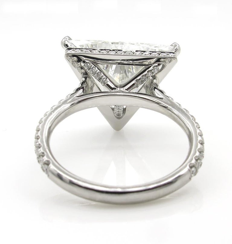 6.47ct Estate Vintage Trillion Diamond Engagement Wedding Platinum Ring