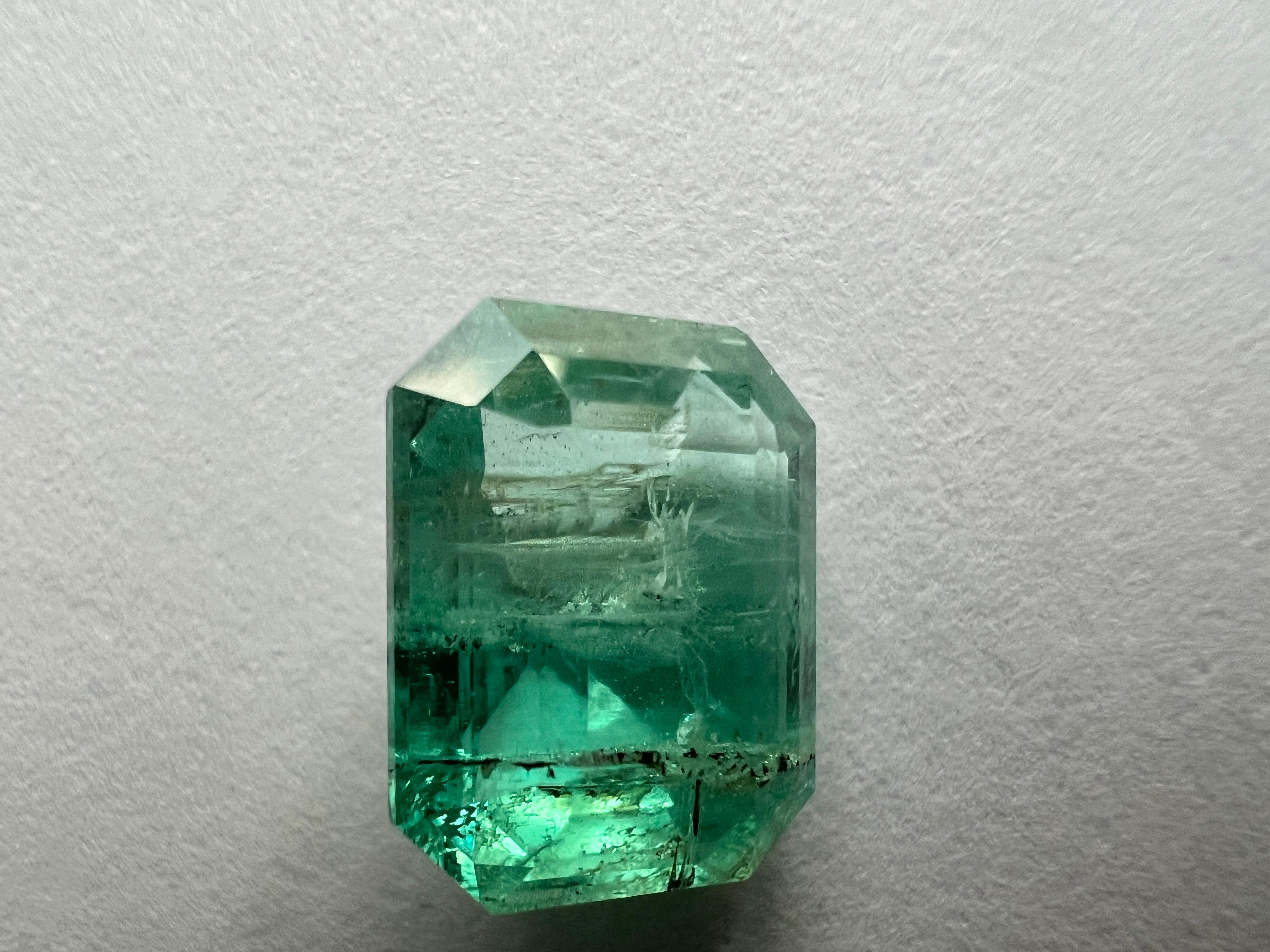 Artisan 6.47Ct Non Oil  Untreated Natural Emerald Gemstone For Sale