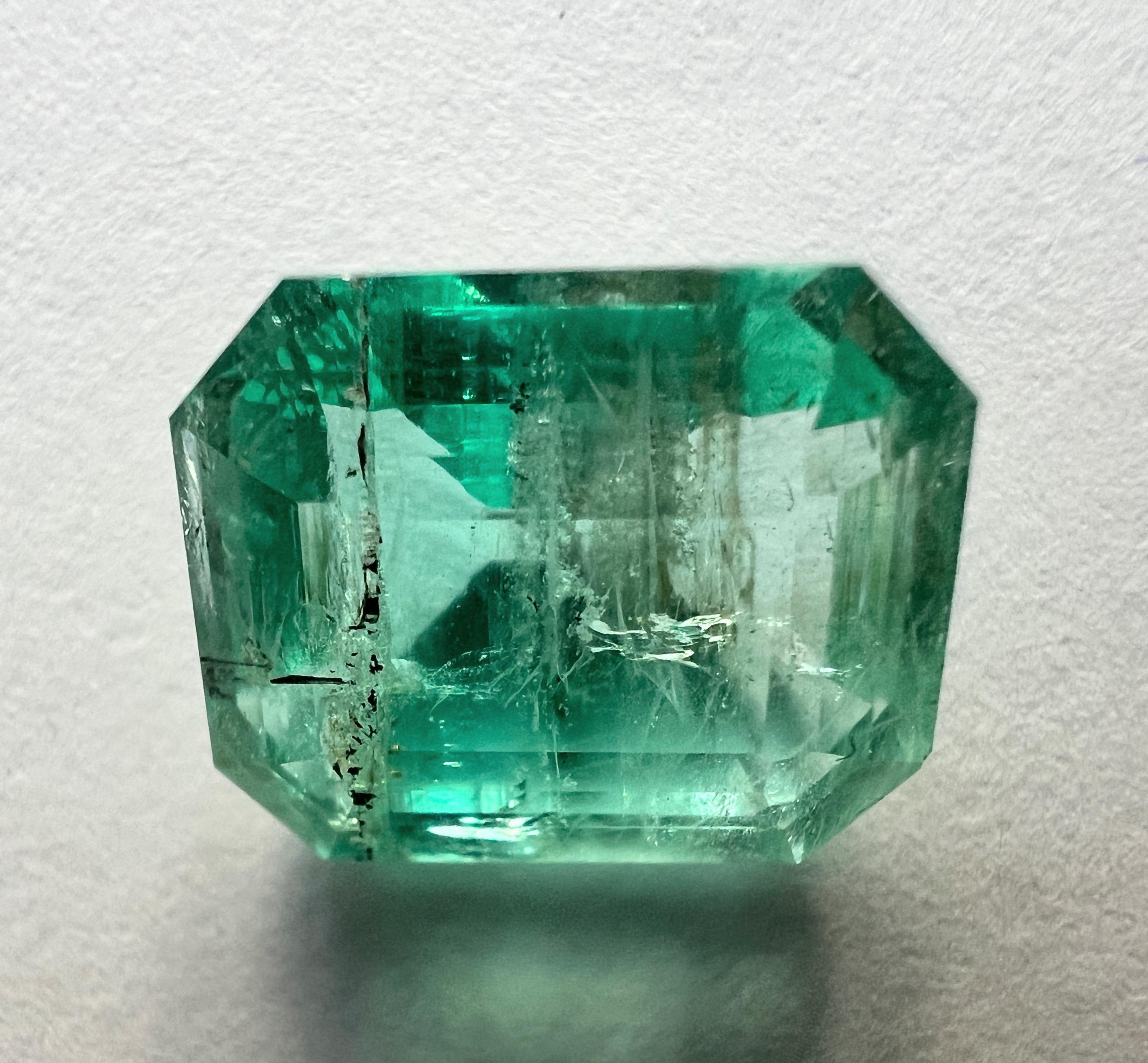 6.47Ct Non Oil  Untreated Natural Emerald Gemstone In New Condition For Sale In Sheridan, WY