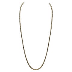 6.48 Carat Brilliant Cut Diamond Tennis Necklace 14 Karat yellow Gold 16''