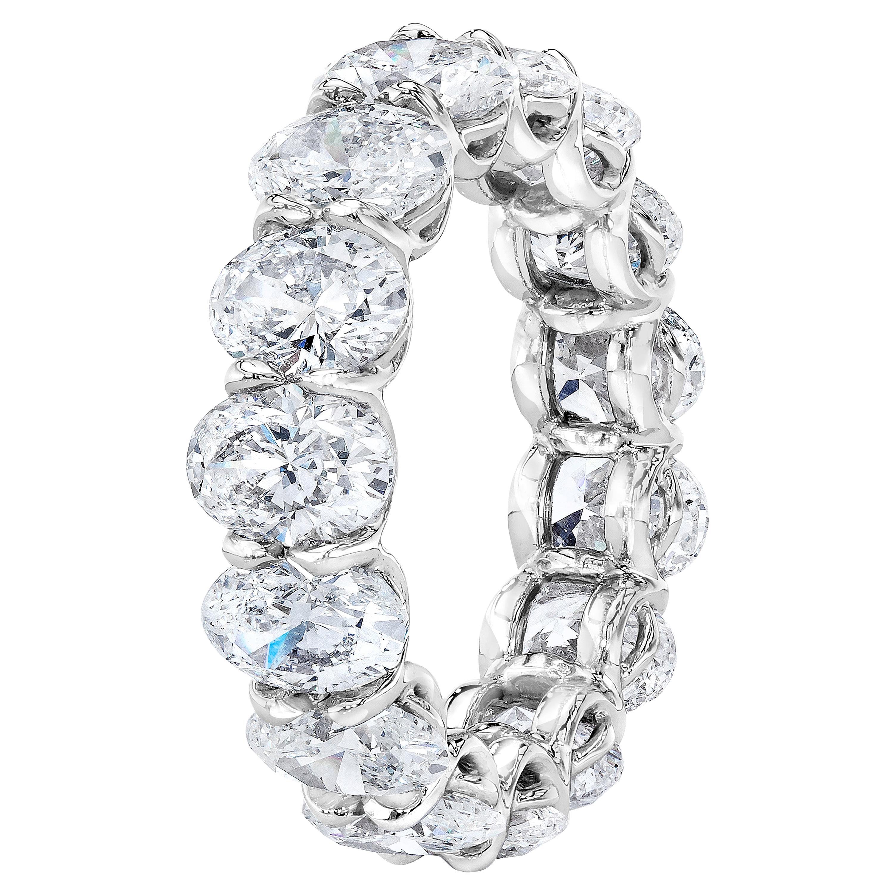 6.48 Carat GIA Certified Oval Diamond Eternity Band Ring For Sale