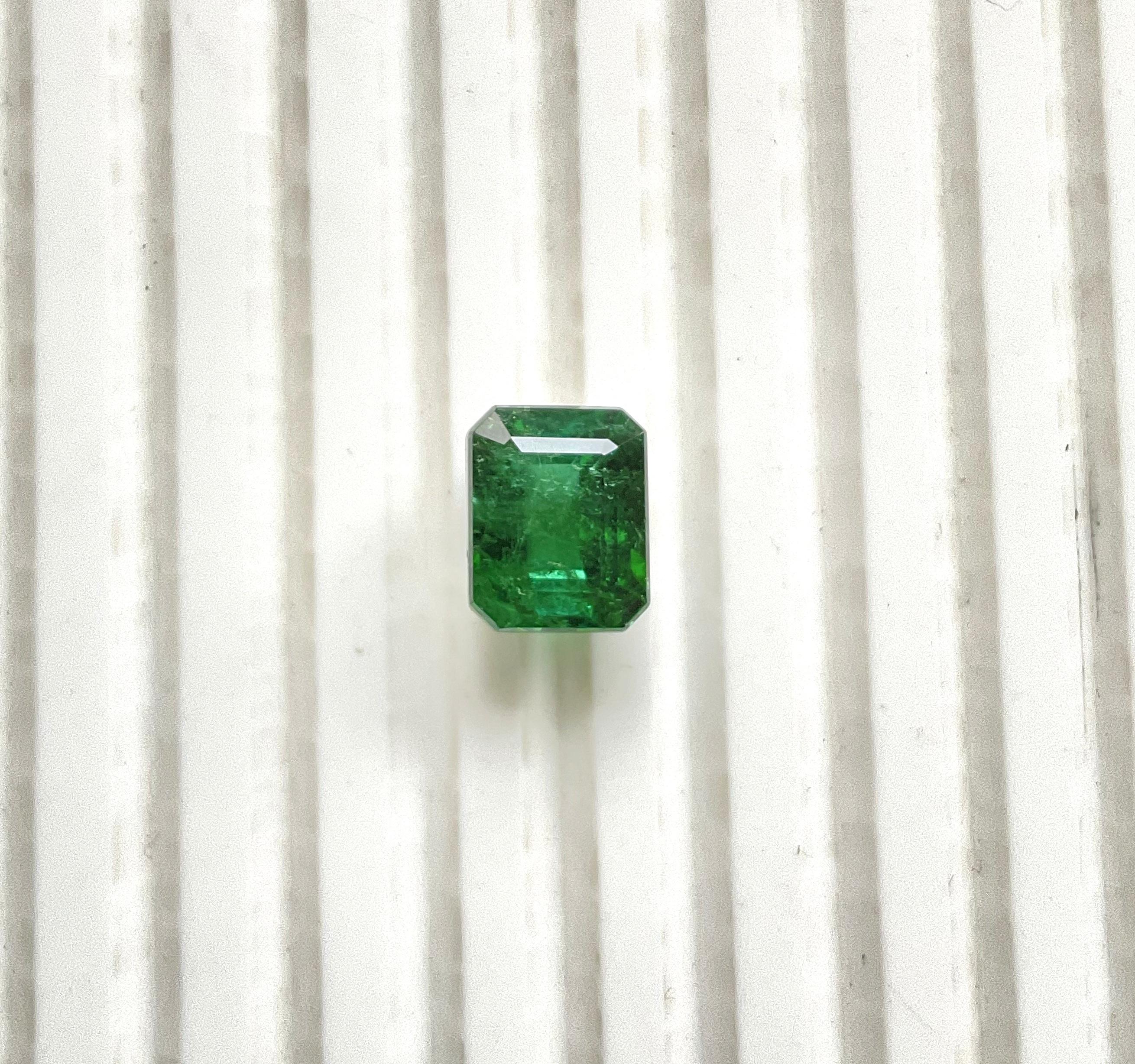 Pierre naturelle de 6.48 carats, tourmaline verte octogonale taillée à facettes de qualité supérieure Unisexe en vente