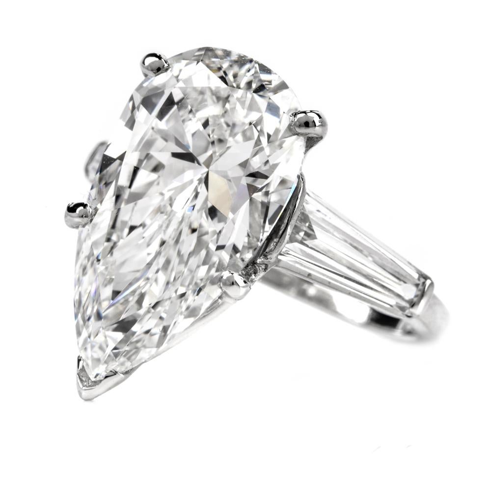 6 carat pear diamond ring