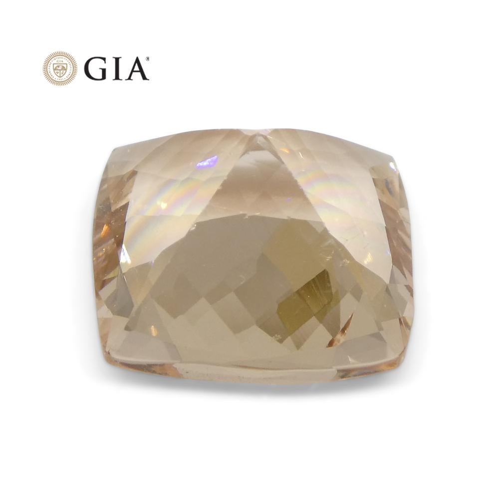 6.49ct Cushion Pinkish Orange Morganite GIA Certified For Sale 2