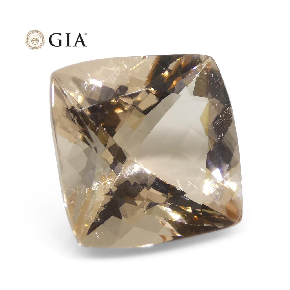 6.49ct Cushion Pinkish Orange Morganite GIA Certified For Sale 4