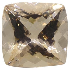 Morganite orange rosé coussin de 6.49 carats certifiée GIA