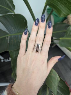 6.4cts Bi-Color Tourmaline Ring with Natural Diamond Accents: Solid 14k Gold