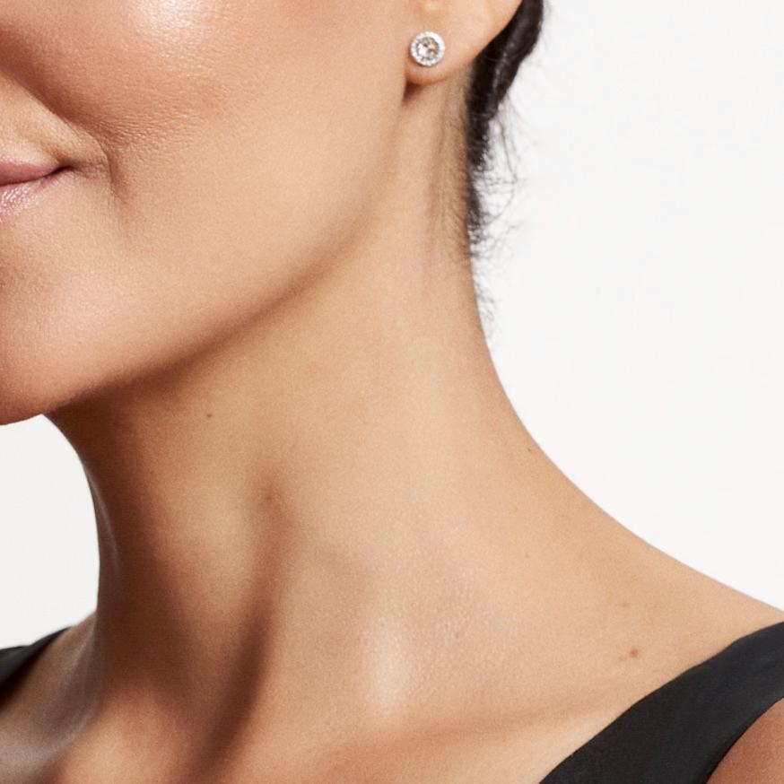 64Facets Round Rose Cut Diamond Stud Earrings in 18 Karat Rose Gold im Zustand „Neu“ im Angebot in Los Angeles, CA