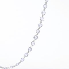 64Facets Rose Cut Diamond and Platinum Chain Necklace, 8 Carat