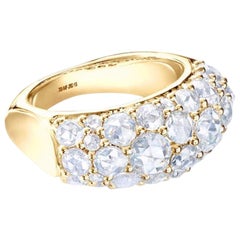 64Facets 2.3 Carat Eclat Rose Cut Diamond Cocktail Ring in 18 Karat in Gold