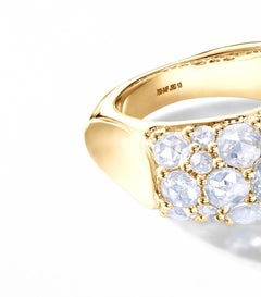 64Facets 2.3 Carat Eclat Rose Cut Diamond Cocktail Ring in 18 Karat in Gold