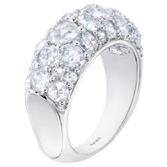 64Facets 2.3 Carat Rose Cut Diamond Cluster Ring in 18 Karat White Gold