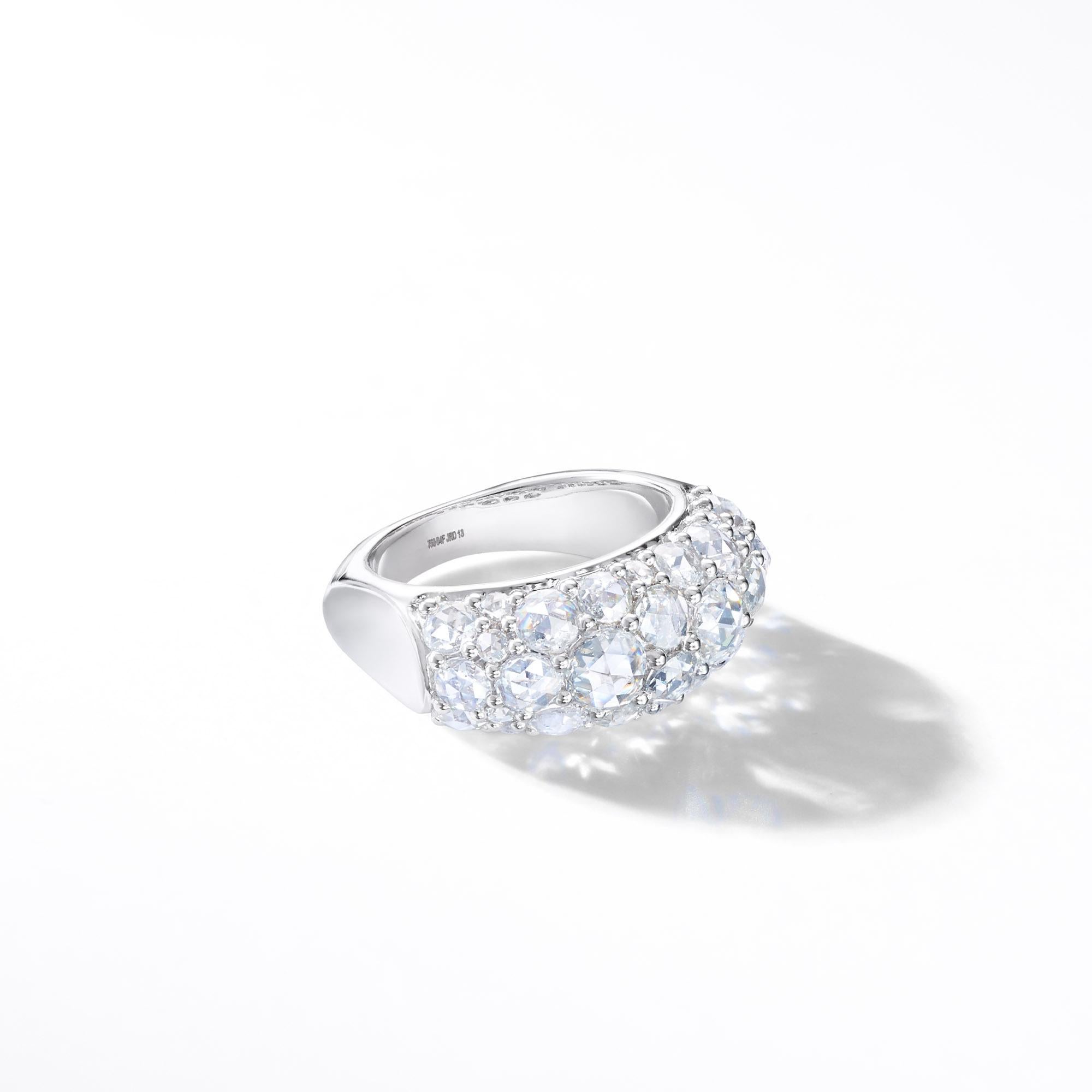 The sublime design of this 2.3 carat diamond ring, created by our expert craftsmen, is a prime example of subtle luxury. The very nature of this fine jewelry piece, with curved sides, makes it comfortable to wear, designed to complement and suit the