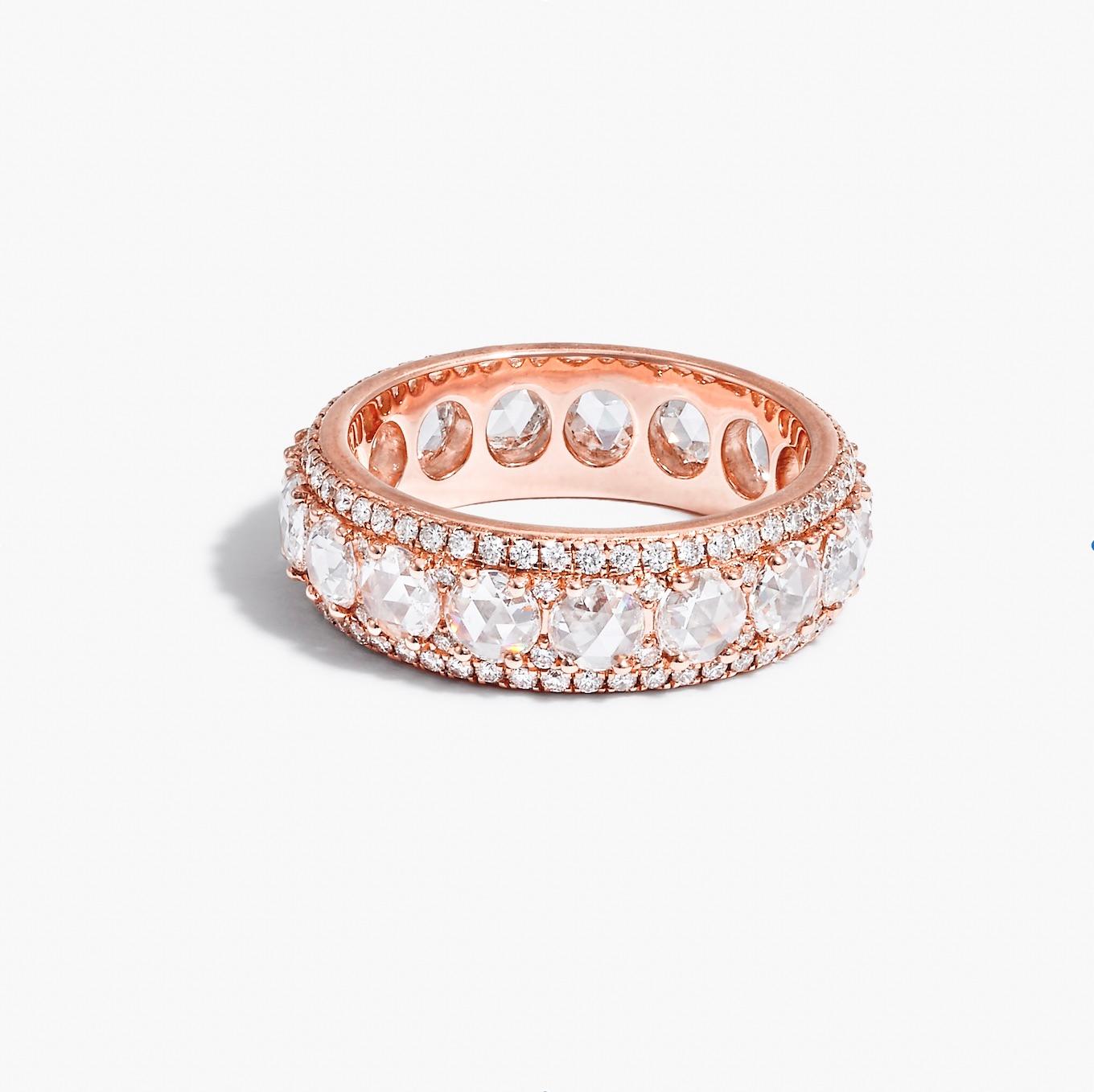 64Facets 2.50 Carat Rose Cut Diamond Ring in 18 Karat White Gold For Sale 1