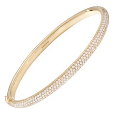 64Facets 2.75 Carat Pave Diamond Bangle Bracelet Set in 18 Karat Yellow Gold