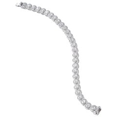 64Facets 2.90 Carat Tennis Bracelet Rose Cut Diamonds in 18 Karat White Gold