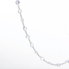 64Facets Rose Cut Diamond and Platinum Chain Necklace, 20 Carat