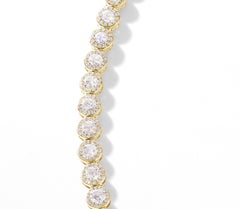 64Facets 9 Carat Scallop Rose Cut Diamond Necklace in 18 Karat Yellow Gold