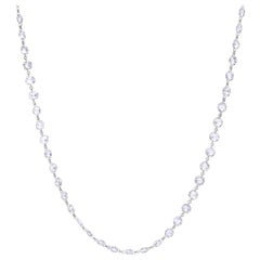 64Facets Rose Cut Diamond and Platinum Chain Necklace, 15 Carat