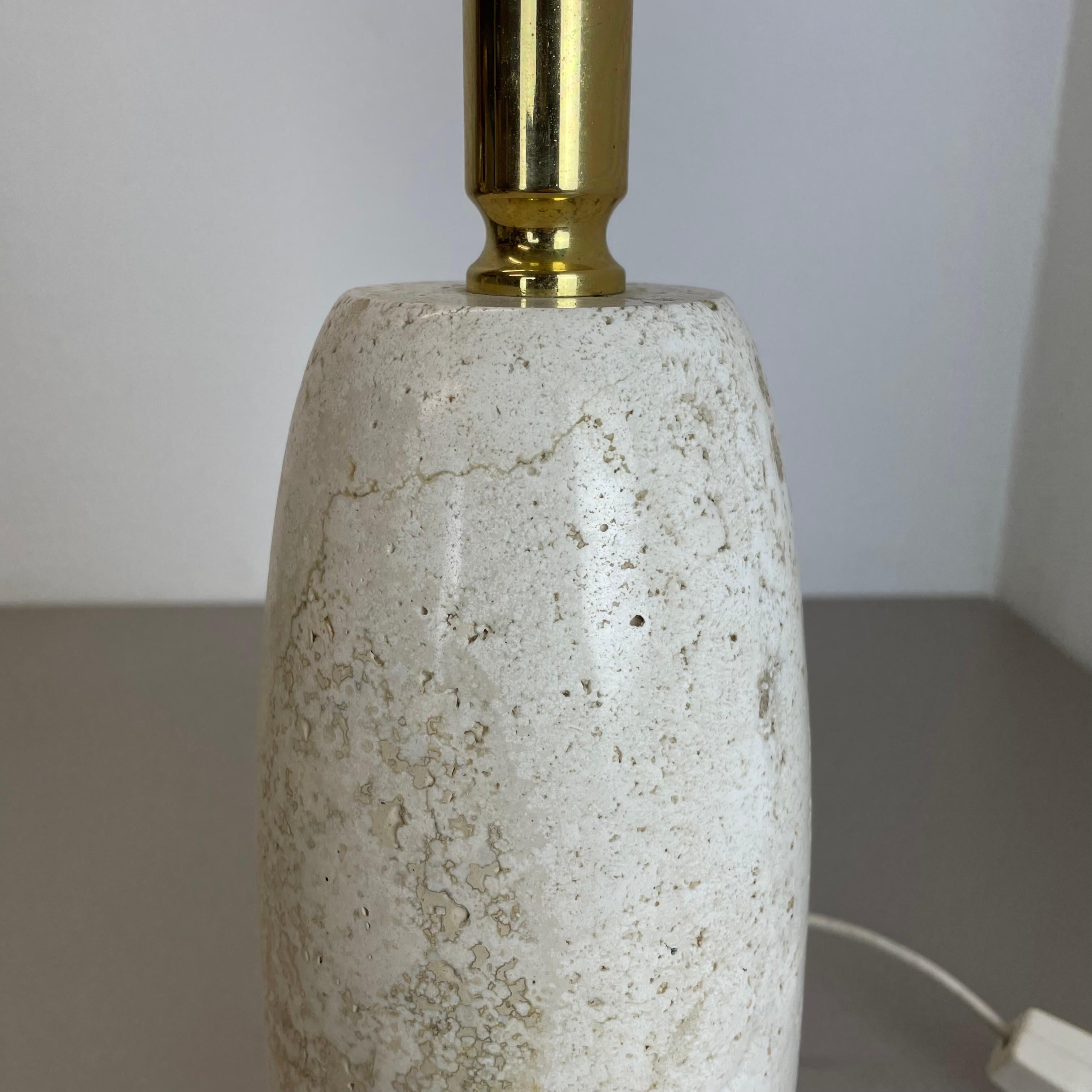 6.4kg Travertine Marble Fratelli Mannelli Style Table Light Base, Italy, 1970s For Sale 4