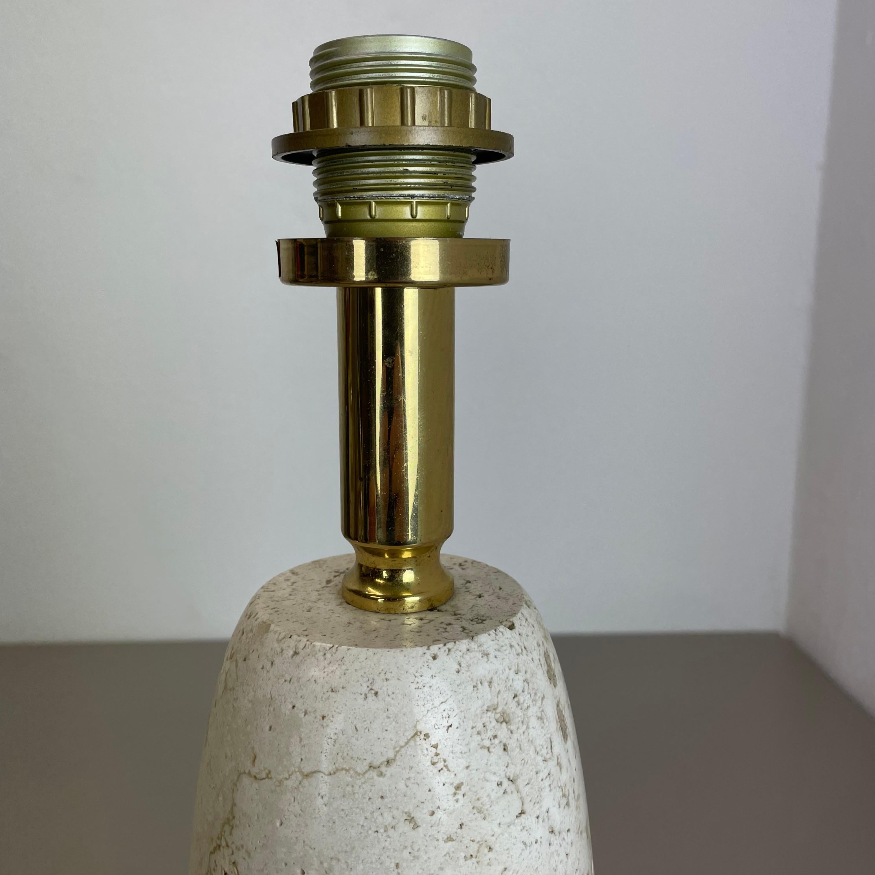 6.4kg Travertine Marble Fratelli Mannelli Style Table Light Base, Italy, 1970s For Sale 5