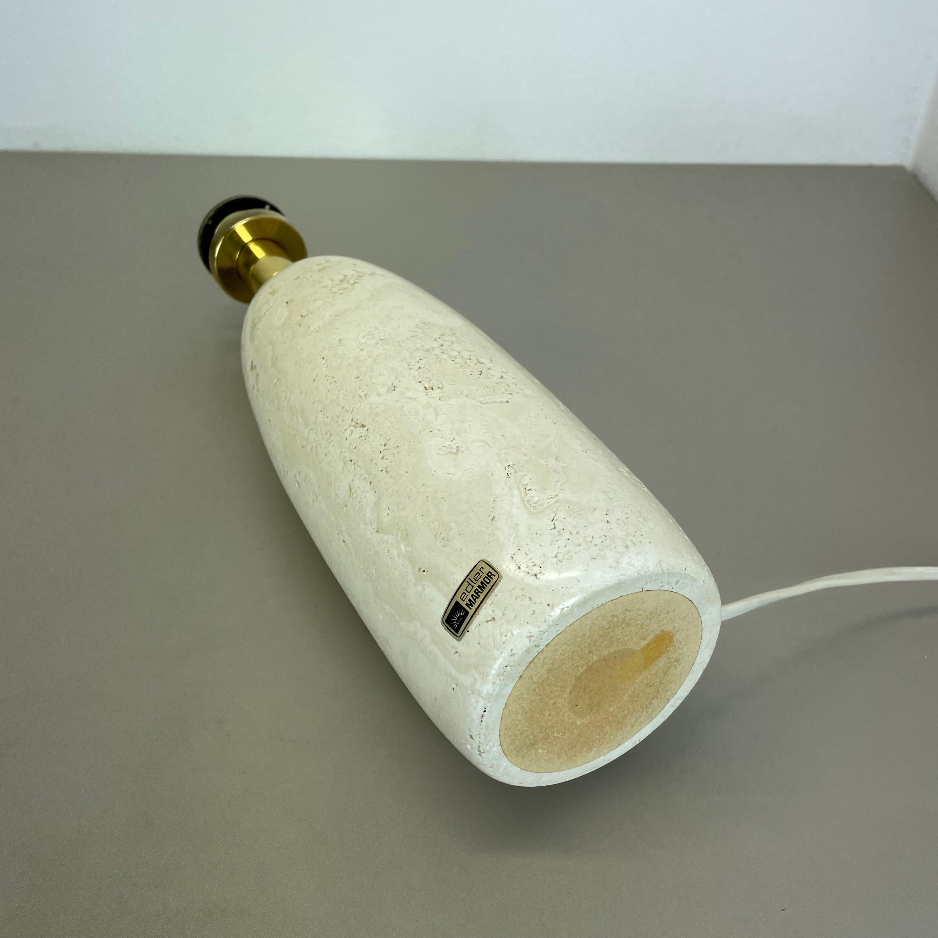 6.4kg Travertine Marble Fratelli Mannelli Style Table Light Base, Italy, 1970s For Sale 8