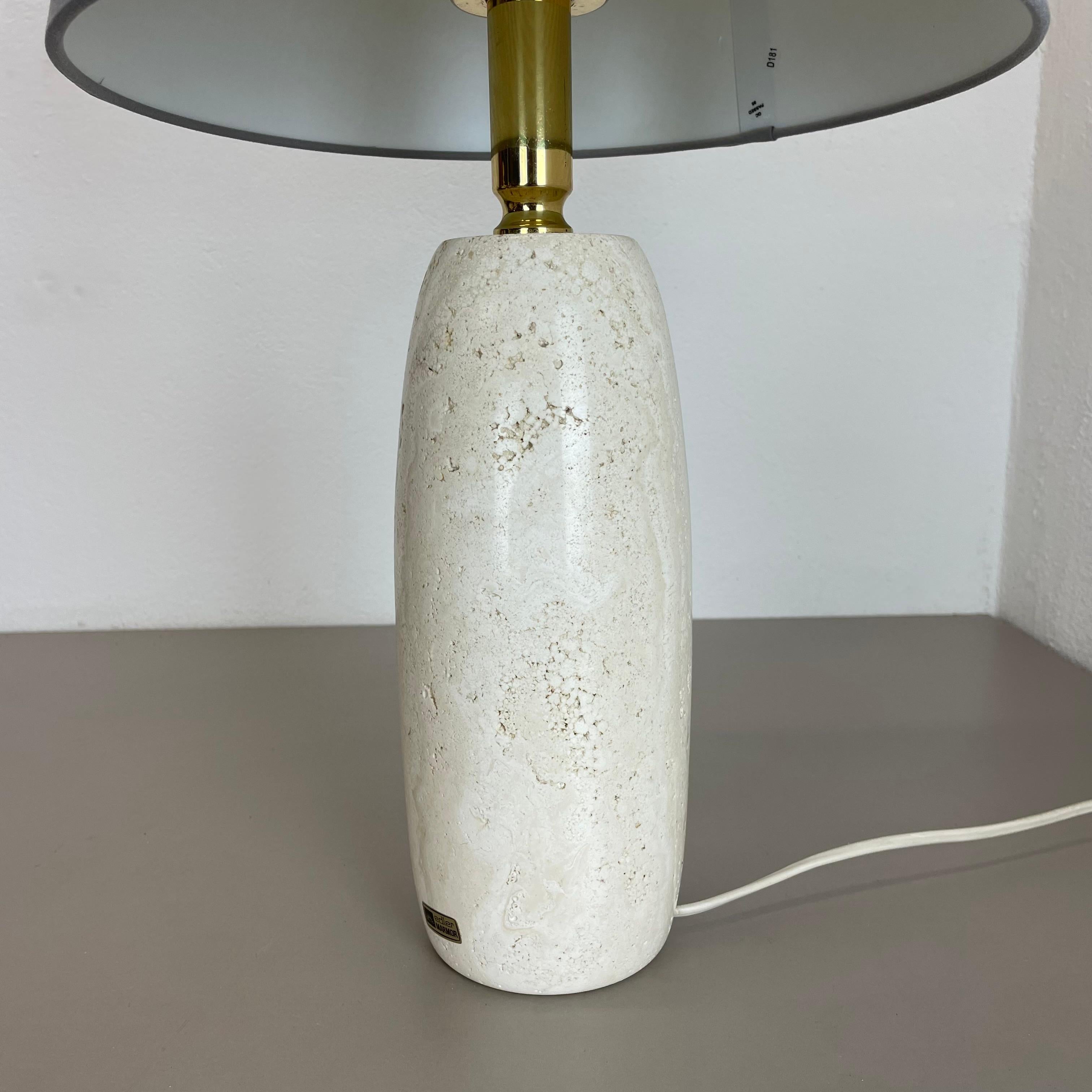 20th Century 6.4kg Travertine Marble Fratelli Mannelli Style Table Light Base, Italy, 1970s For Sale