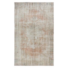 6,4x10 Ft Vintage Sun Faded Turkish Teppich, handgefertigter antik gewaschener Teppich