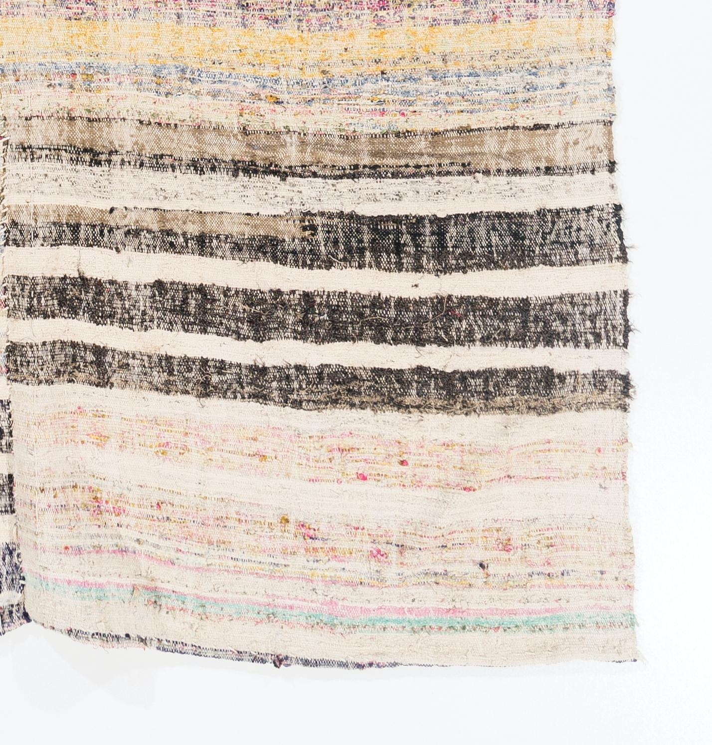 Rug & Kilim in cotone tessuto a mano, 6.4x10 Ft, tappeto turco colorato a trama piatta In condizioni buone in vendita a Spring Valley, NY