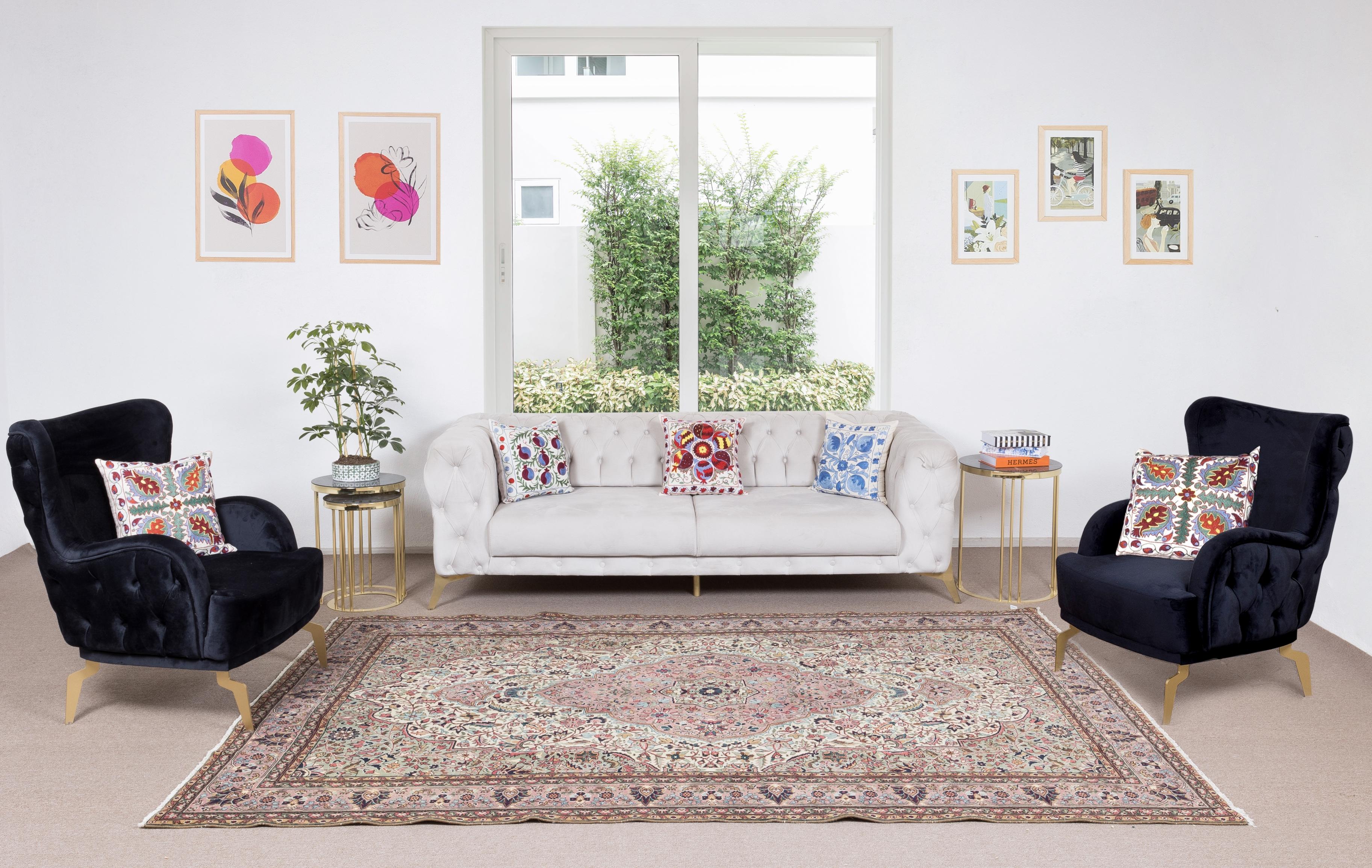 Our sun-faded rugs are all one-of-a-kind, hand-knotted, 50-70 year-old vintage pieces. They each boast their own singular handmade aesthetic drawn from the centuries-old Turkish rug-weaving traditions. These rugs are made completely of sheep’s wool,