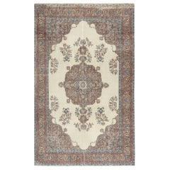 6.4x10.2 Ft Rustic Vintage Handmade Wool Rug for Farmhouse and Cottage Decor