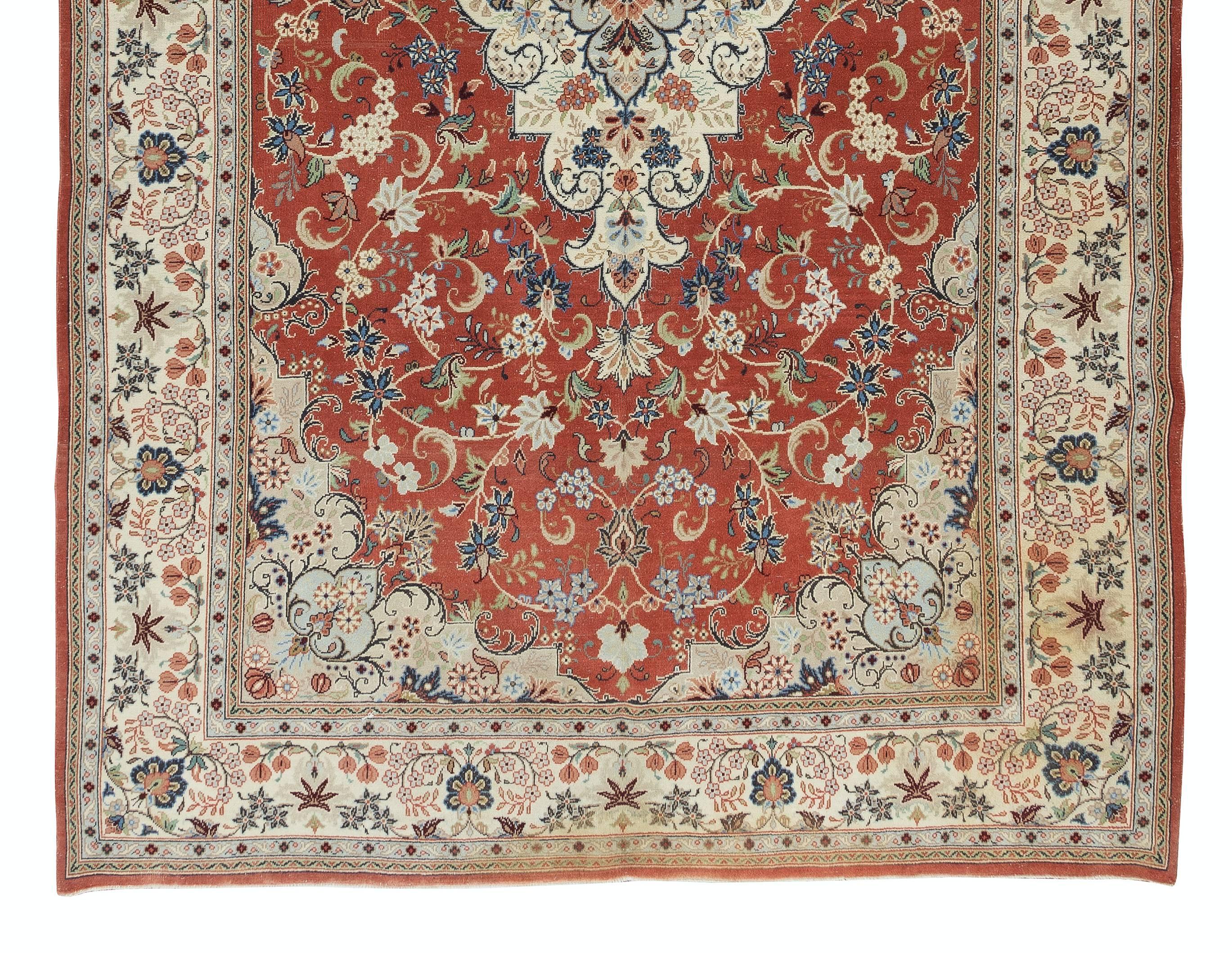 6,4x10.4 m einzigartiger türkischer Teppich aus der Mitte des 20. Jahrhunderts mit Medaillon-Design (Handgeknüpft) im Angebot