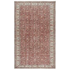 6.4x10.4 Ft Vintage handgefertigte türkische rote Wolle Bereich Teppich mit floralen Design