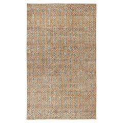 6,4x10,5 Ft Vintage-Teppich aus Anatolischer Wolle mit Blumenmuster in Orange