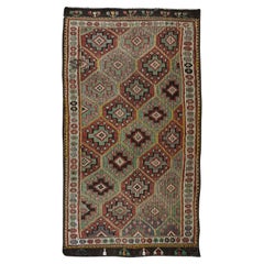 6.4x12.2 Ft Handmade Vintage Turkish Jijim Kilim, One of a Kind Rug, 100% Wool