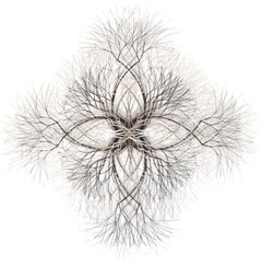 64"x64" Metal Wall Sculpture in Stainless and Bronze #722