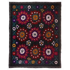 6.4x7.8 Ft Silk Embroidery Bed Cover. Noir Suspension murale. Nappe à l'aiguille