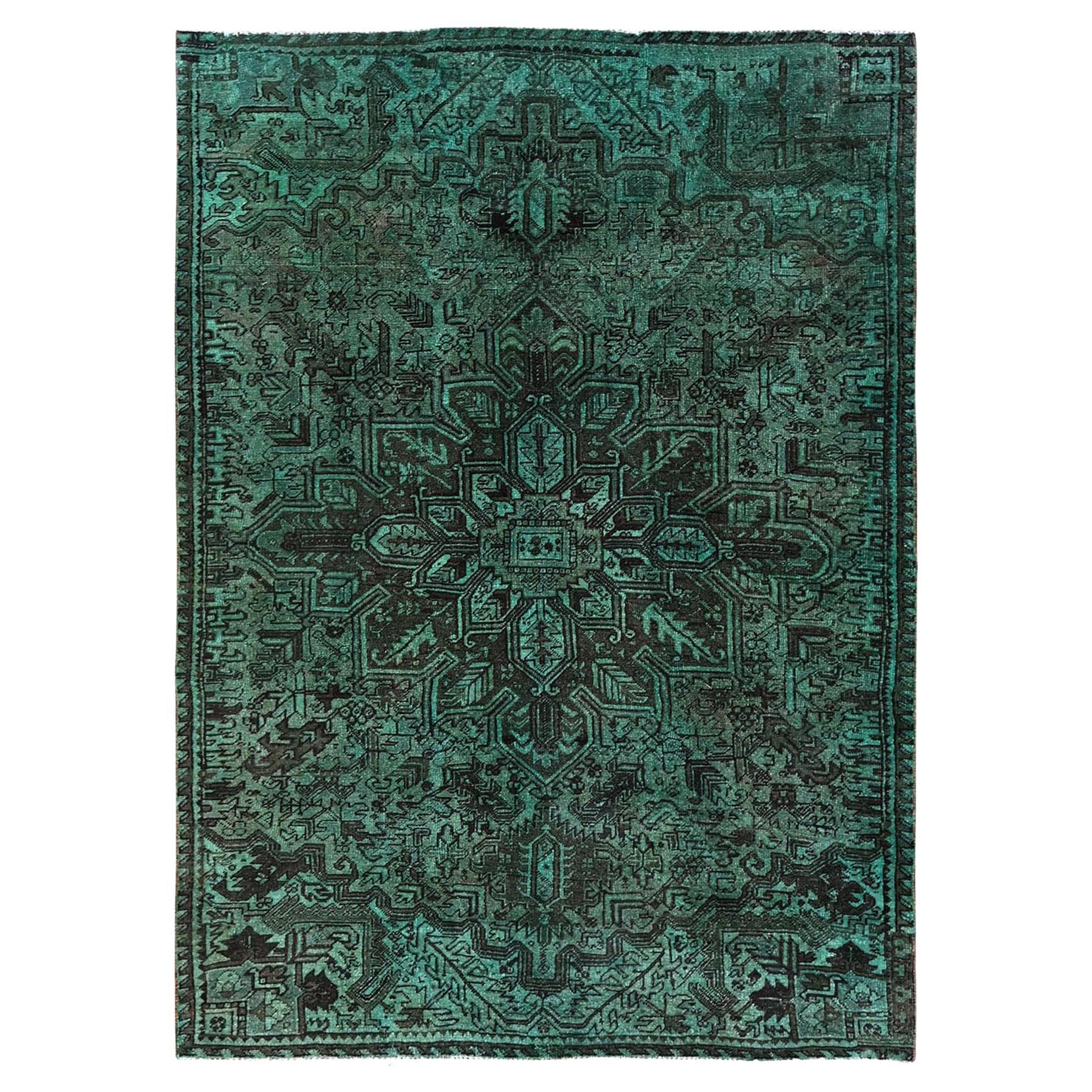 6'4 "x8'9" Greene & Greene Vintage Persian Heriz, Tappeto orientale in lana annodato a mano