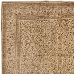 6.4x9 Ft Vintage Turkish Kyseri Area Rug in Beige & Brown with Floral Design