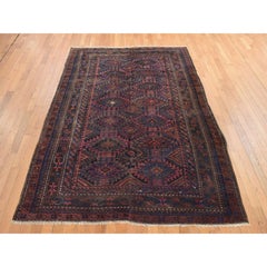 6'4"x9' Rust Red Antique Persian Balouch 100% Wool Hand Knotted Oriental Rug