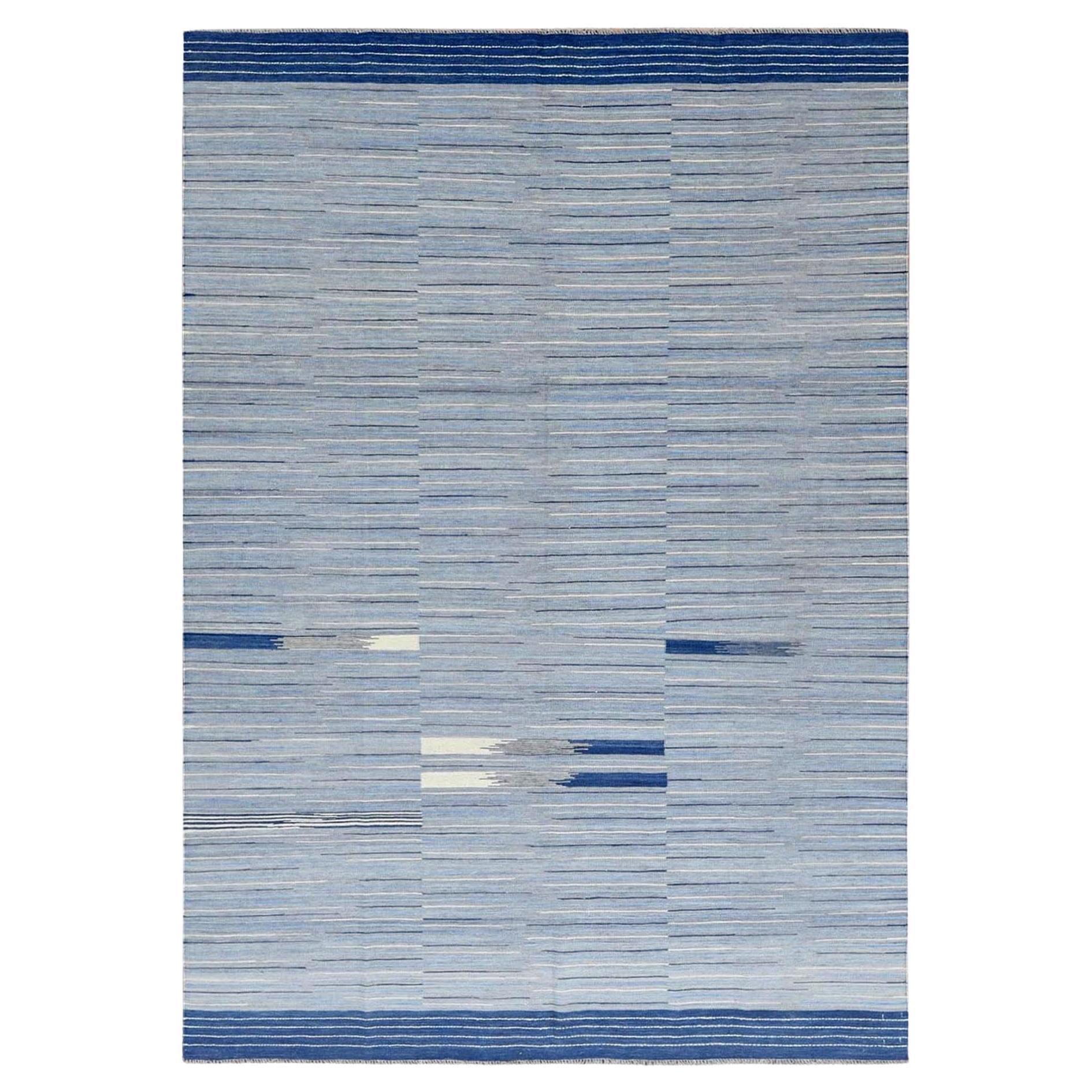 6
4"x9
1" Flat Weave Nomadic Stripe Design Kilim Hand Woven Reversible Rug