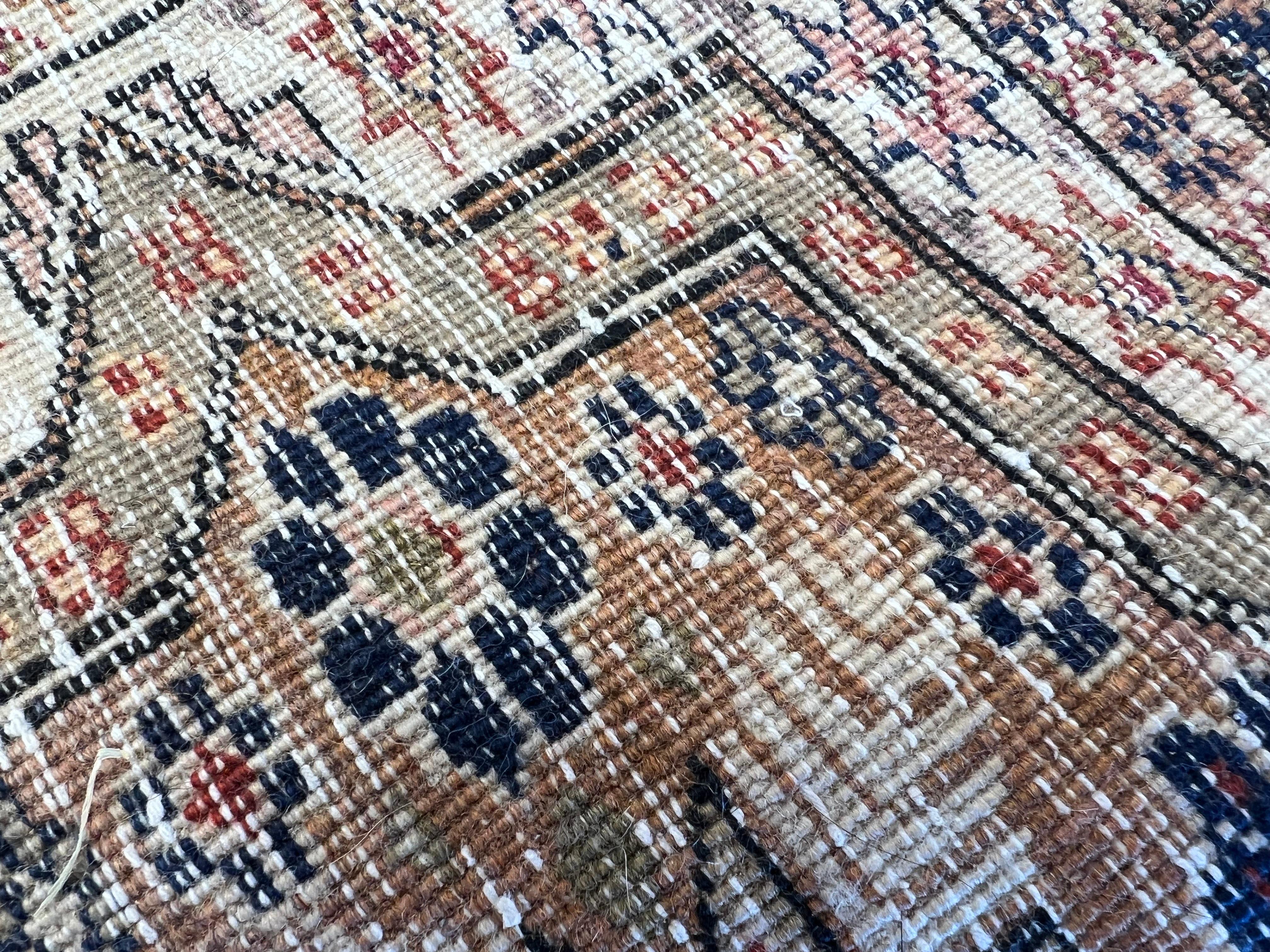 Turkish 6.4x9.2 Ft Fine HandKnotted Vintage Anatolian Kayseri Rug with Stars and Flowers For Sale