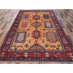 193 x 290 cm großer, handgeknüpfter afghanischer Ersari-Teppich aus Wolle mit türkischem Knoten