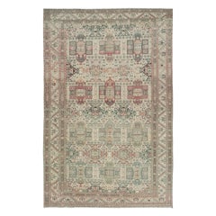 Tappeto turco moderno fatto a mano 6.4x9.7 Ft per arredamento rustico e casalingo, 100% lana