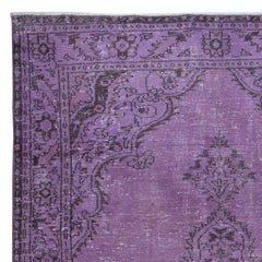 6.4x9.7 Ft Purple Handmade Modern Turkish Area Rug from Isparta, Turkey