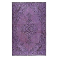 6.4x9.7 Ft Purple Handmade Modern Turkish Area Rug from Isparta, Turkey