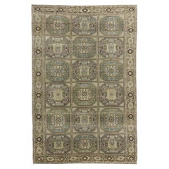 6.4x9.8 Ft Fine Hand Knotted Vintage Turkish Kysari Rug for Country Homes