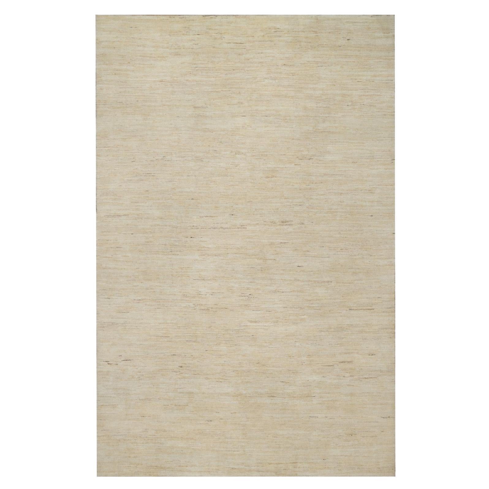 6'4 "x9'9" Schwan Weiß Modernes Einfarbiges Design Lori Buft Gabbeh Handgeknüpfter Wollteppich