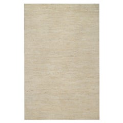 6'4 "x9'9" Schwan Weiß Modernes Einfarbiges Design Lori Buft Gabbeh Handgeknüpfter Wollteppich