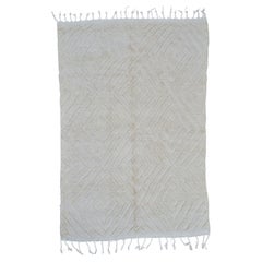 Tappeto Alba White fatto a mano in lana marocchina Beni Ouarain 6'5 1/2" x 9'6 1/2"